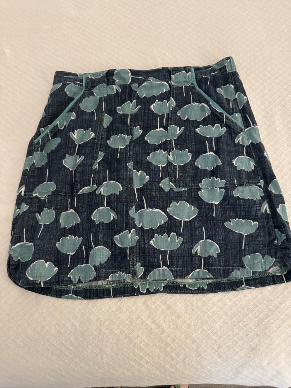 Next  Linen/Viscose Floral Blue/White Skirt• Size 12